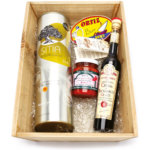 Coffret bois "Colis gourmand" > 4 délices salés