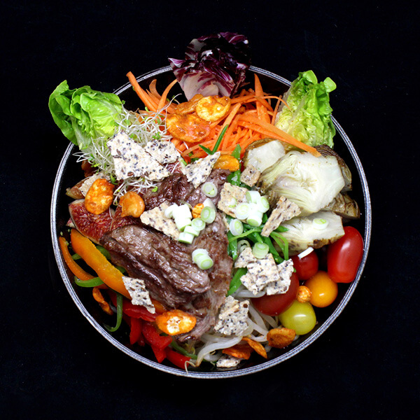 Poke Bowl boeuf sauté carciofi