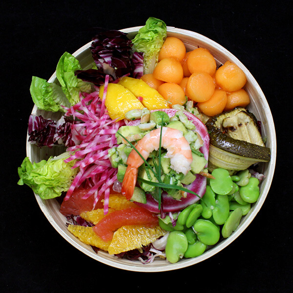 Poke Bowl tartare avocat crevettes