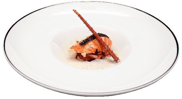 Langouste rotie chioggia acidulée sauce truffe