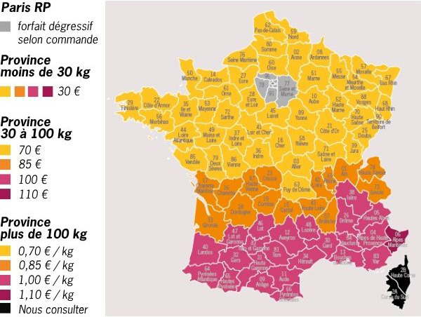 Carte de livraison France